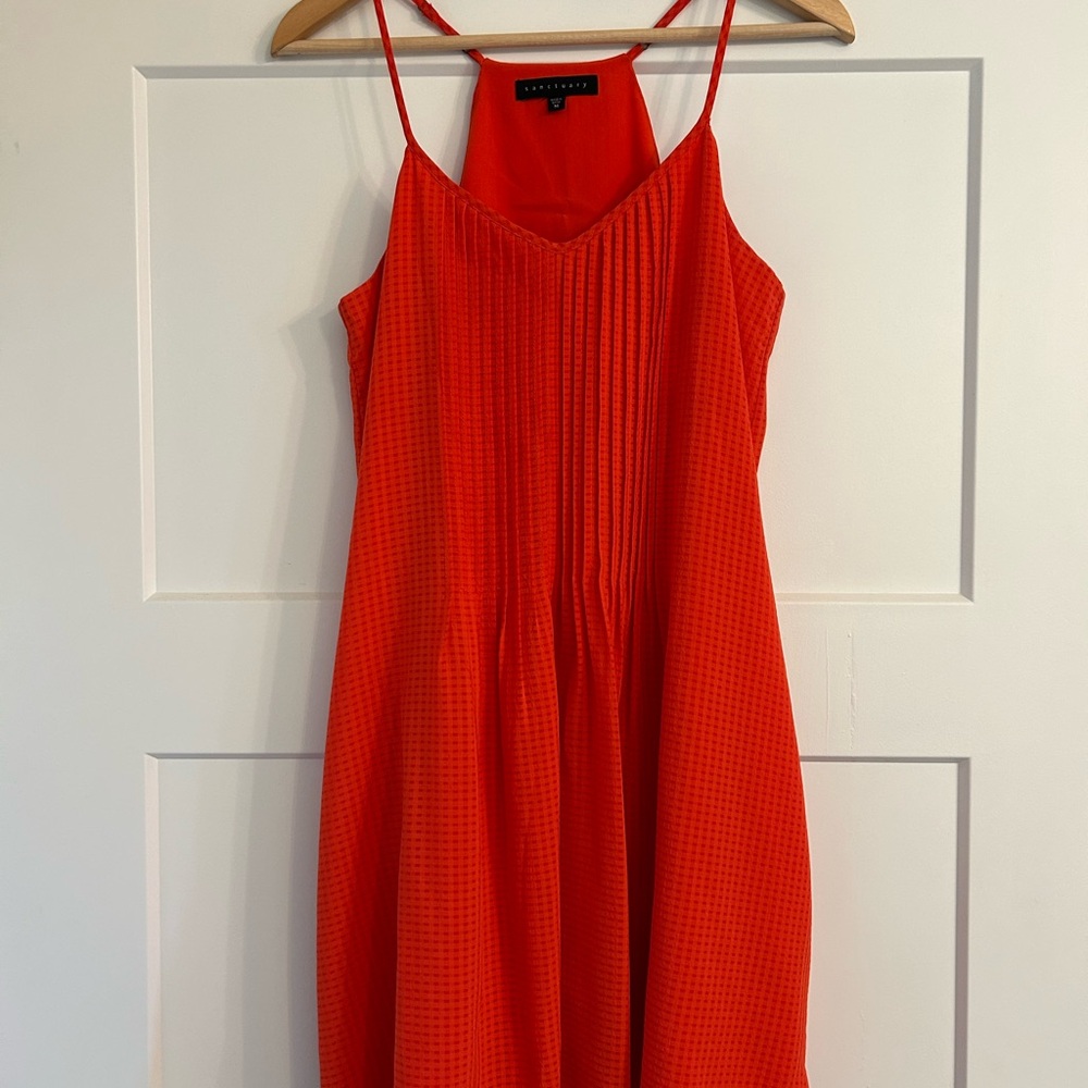 Sanctuary Red Pintuck Front Dress